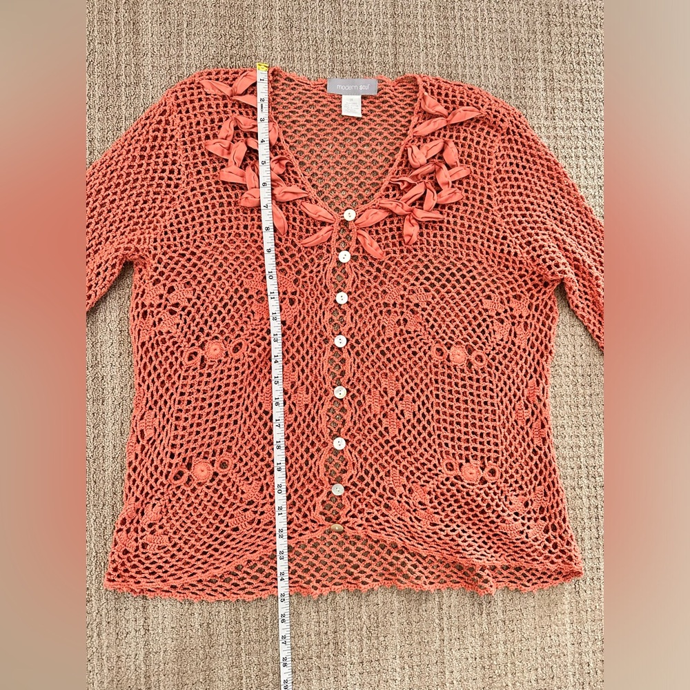 #126 Women’s Modern Soul knitted sweater in a rose color Size 1X. - Picture 3 of 5